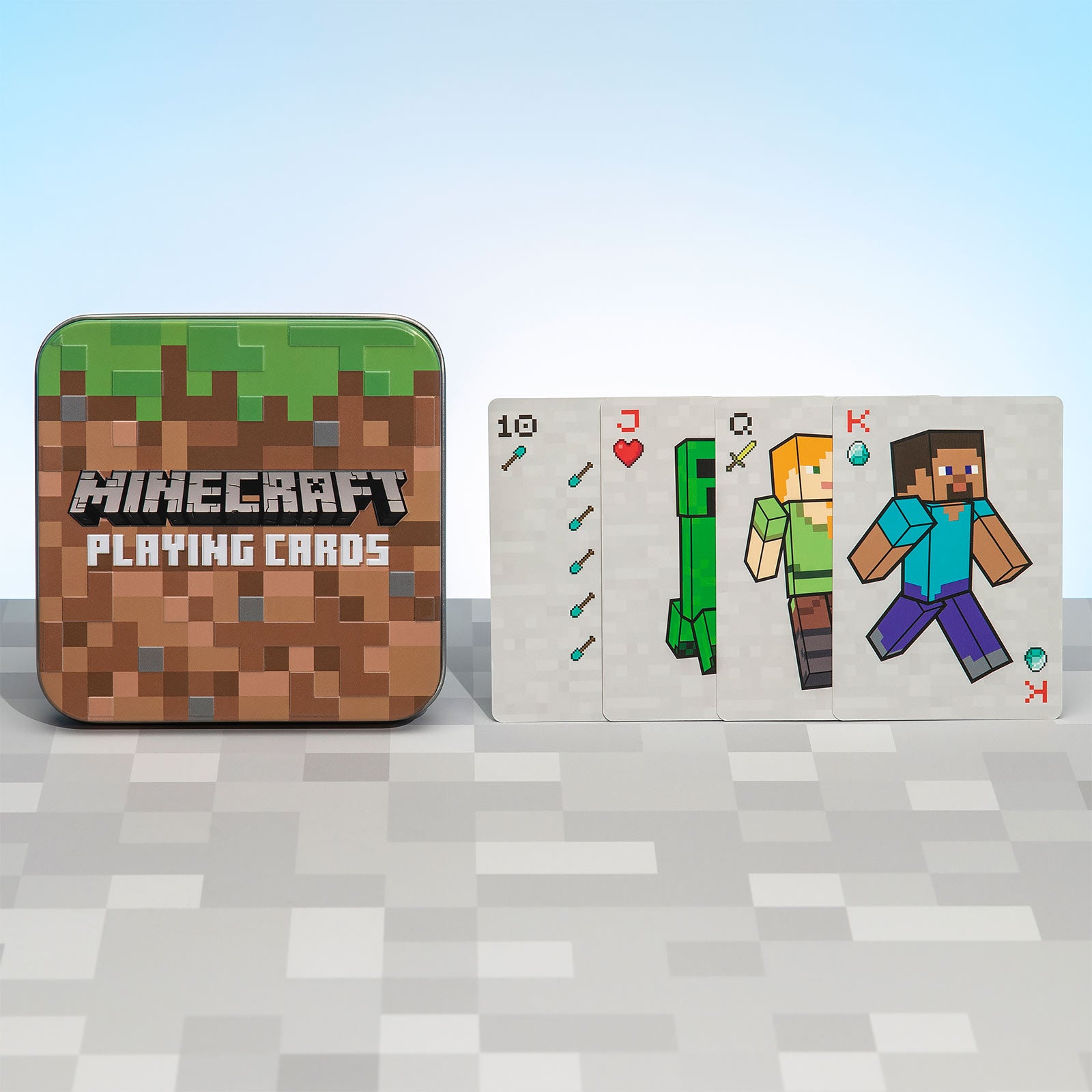Image produit Cartes à jouer Minecraft dans une boîte métallique
