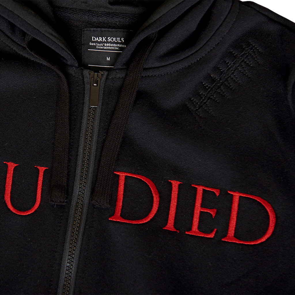 Image produit Dark Souls - Vous êtes mort Sweat à capuche détruit noir