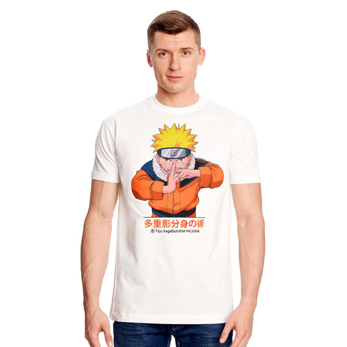 Image produit T-shirt blanc Naruto Uzumaki Kage Bunshin no Jutsu