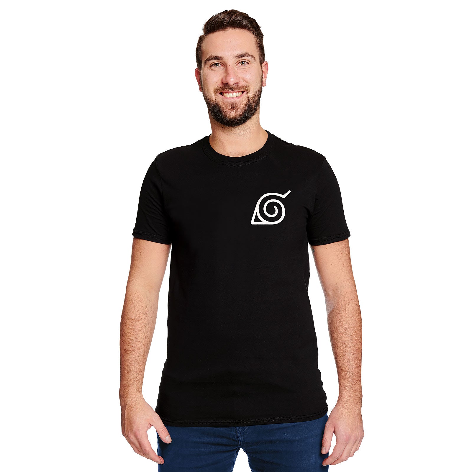 Image produit Naruto - T-shirt noir avec mini symbole de Konoha