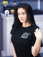 Image produit Naruto - T-shirt noir avec mini symbole de Konoha