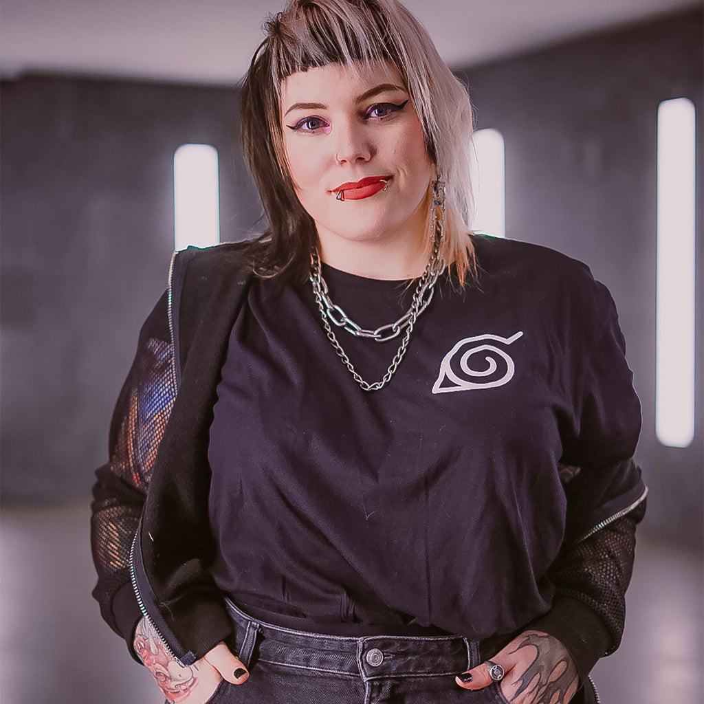 Image produit Naruto - T-shirt noir avec mini symbole de Konoha