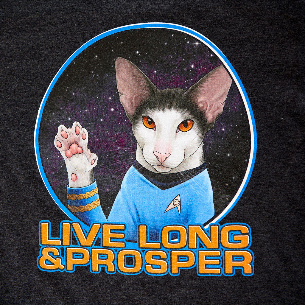 Image produit Star Trek - T-shirt gris Cat Spock Live Long and Prosper