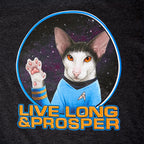 Image produit Star Trek - T-shirt gris Cat Spock Live Long and Prosper