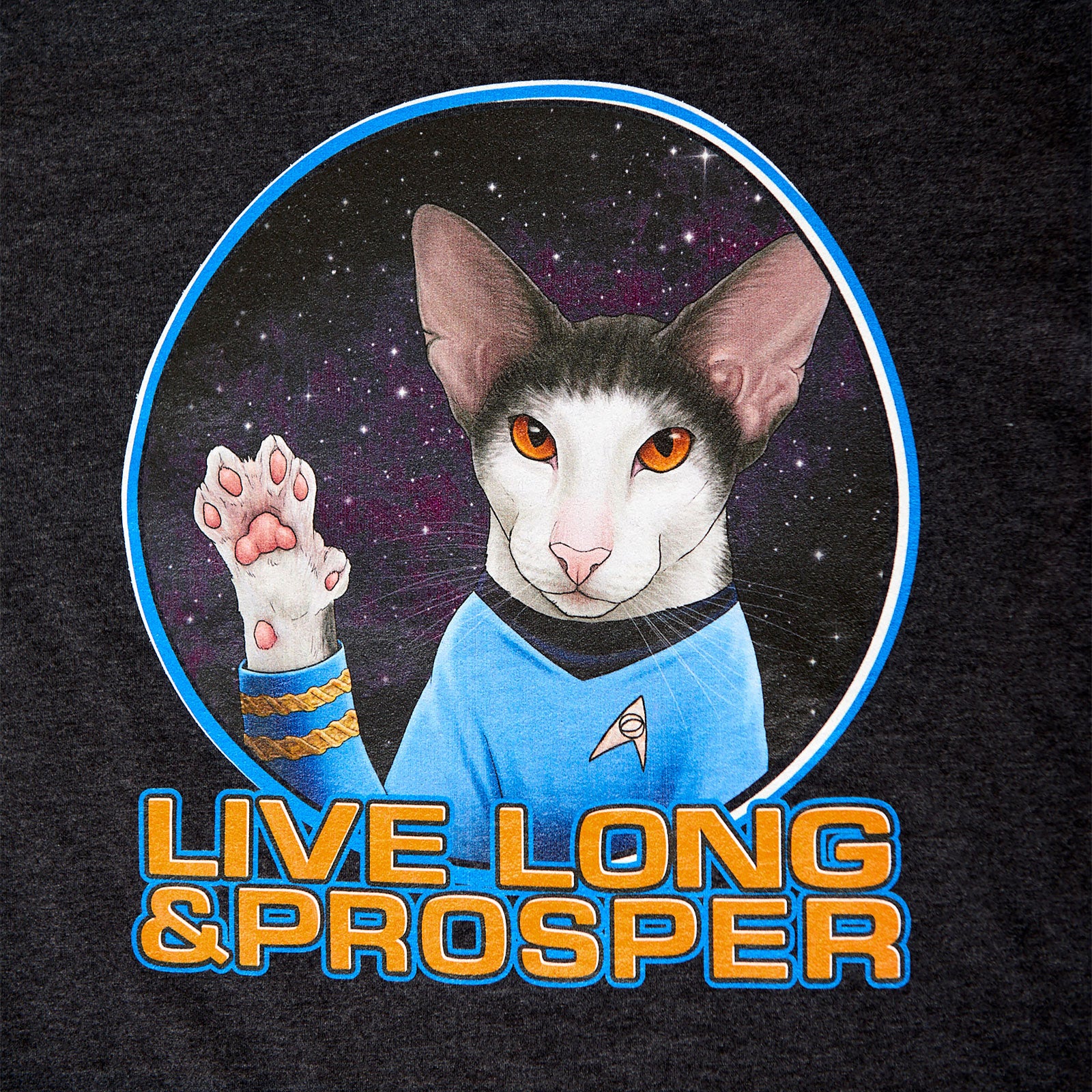 Image produit Star Trek - T-shirt gris Cat Spock Live Long and Prosper