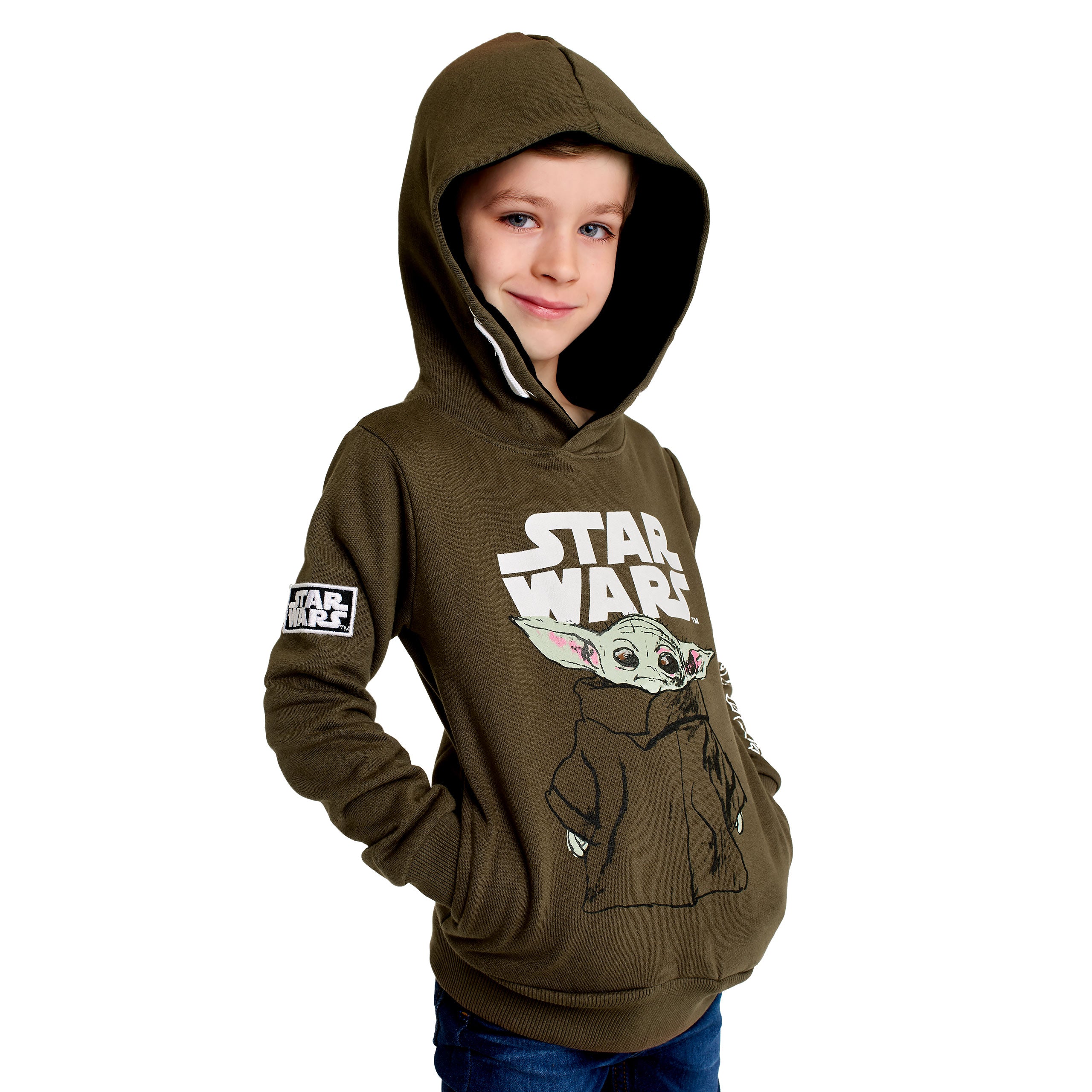 Image produit Sweat à capuche pour enfants Grogu vert - Star Wars The Mandalorian