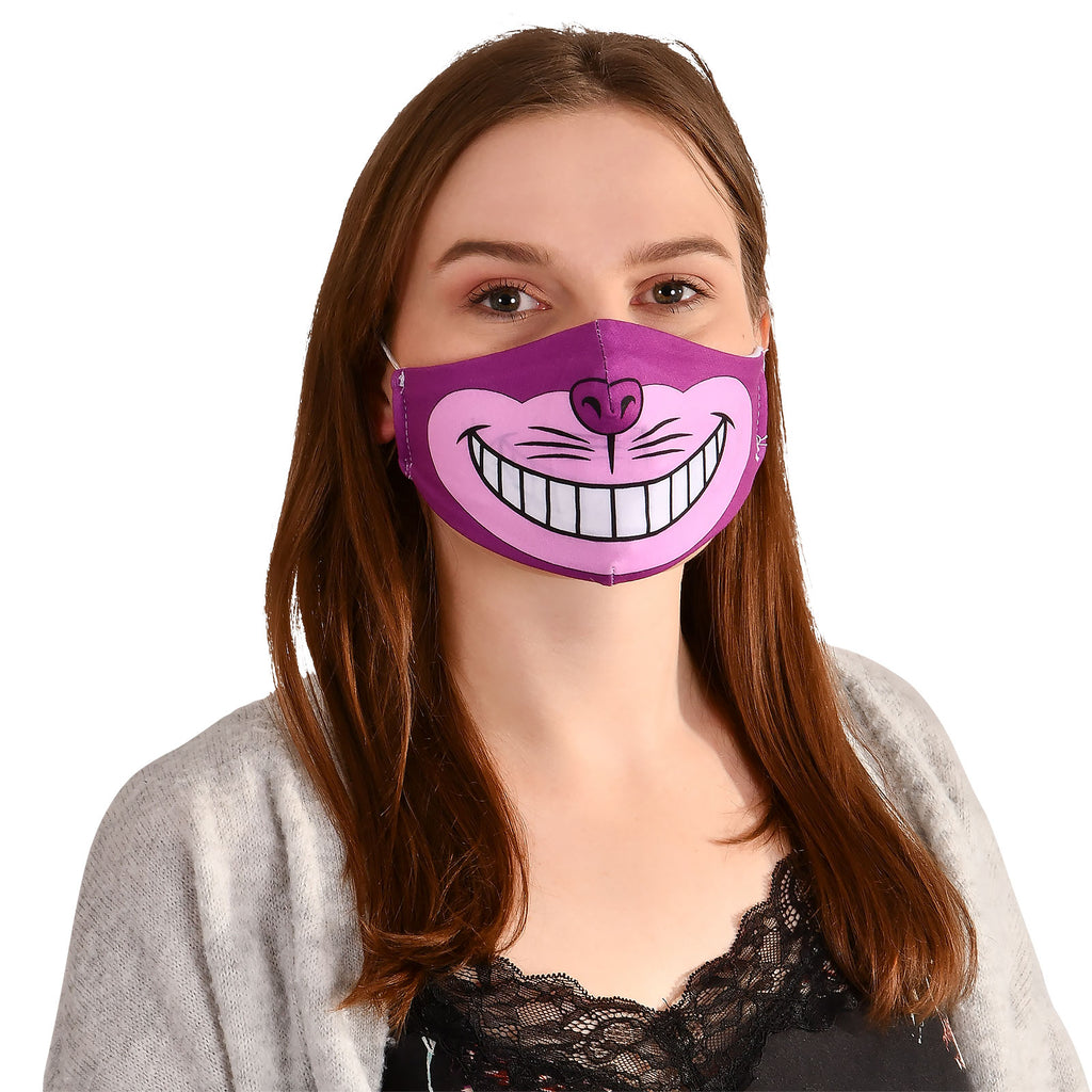 Image produit Masque de visage du Chat du Cheshire pour les fans d'Alice au Pays des Merveilles Rose