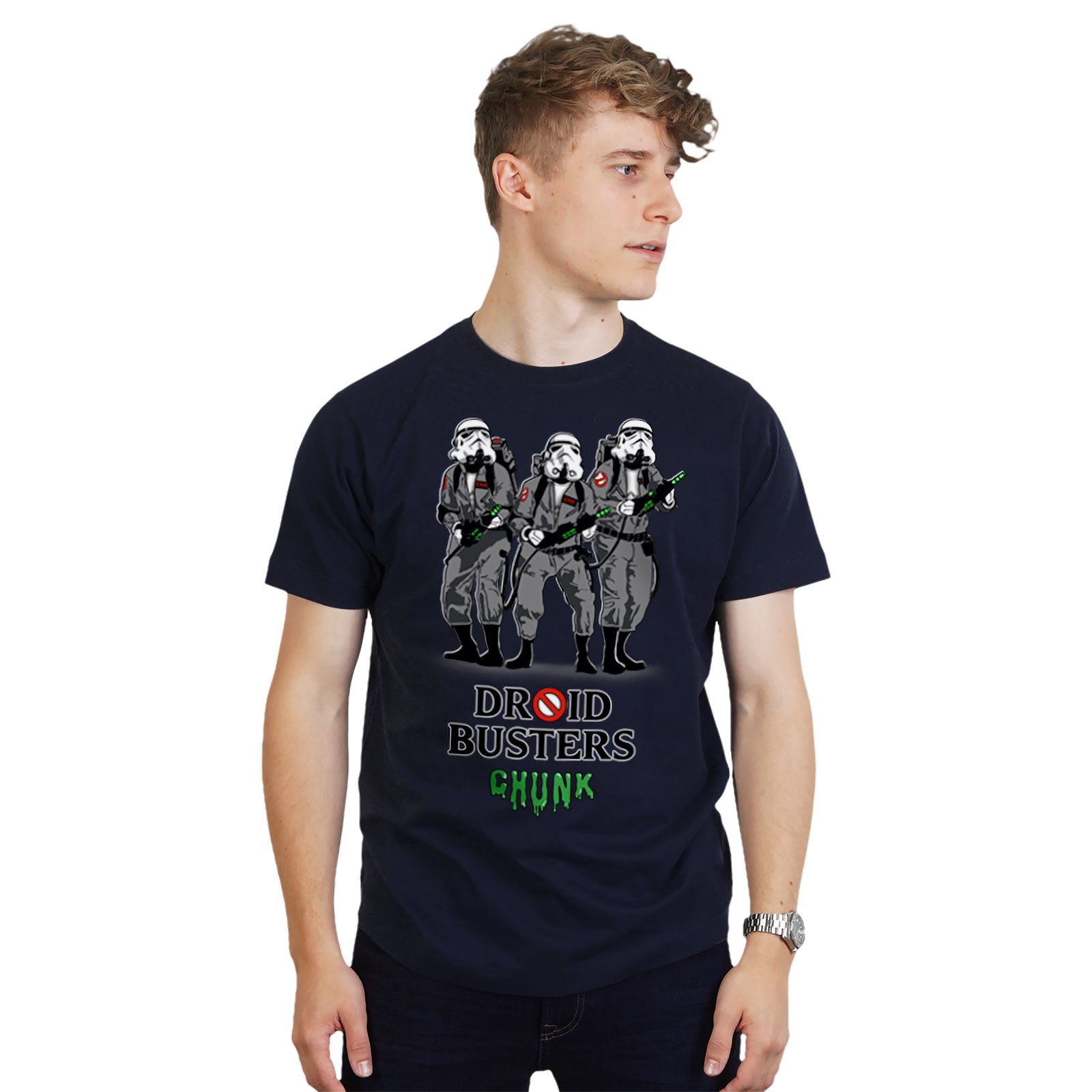 Image produit T-shirt Droidbusters pour les fans de Star Wars bleu