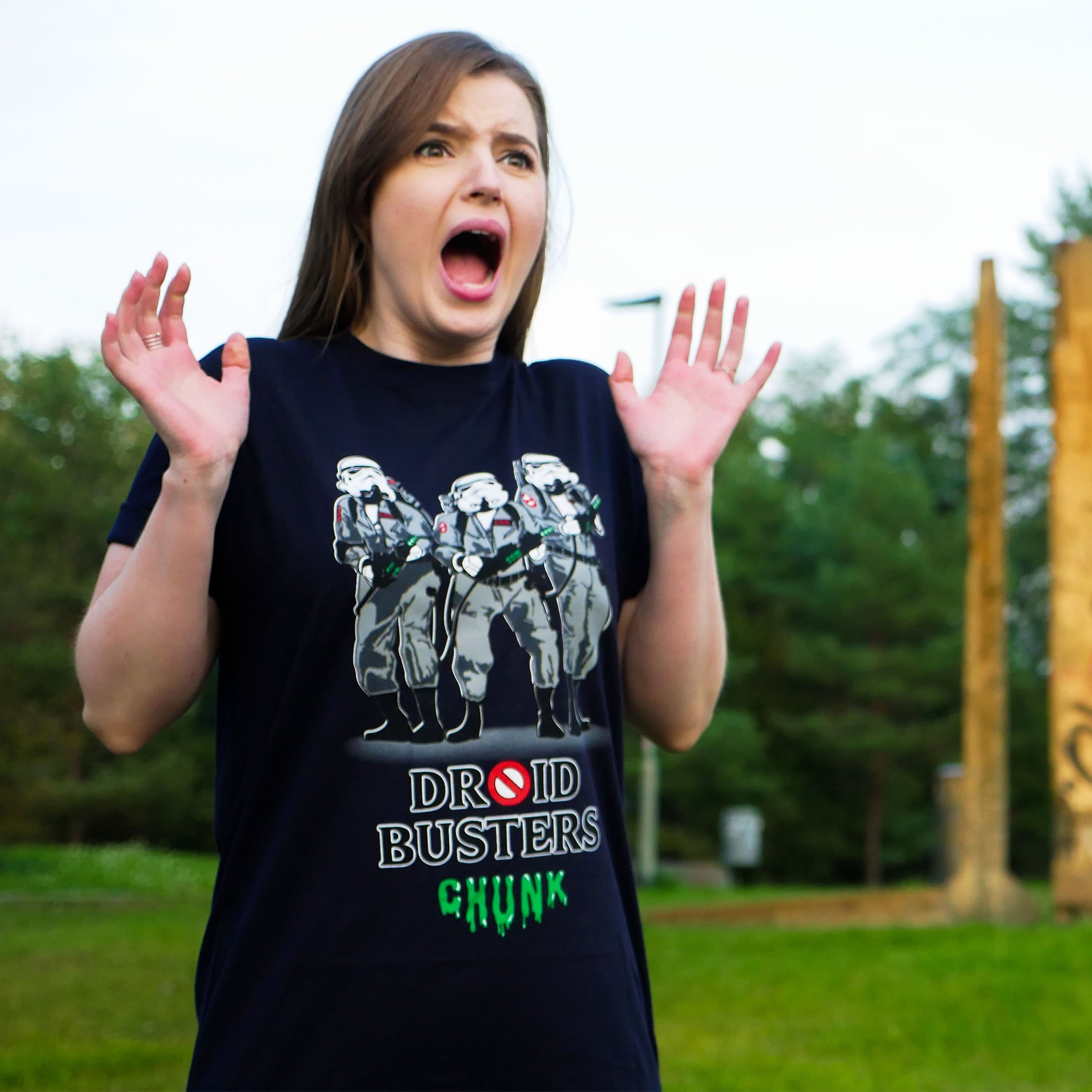 Image produit T-shirt Droidbusters pour les fans de Star Wars bleu