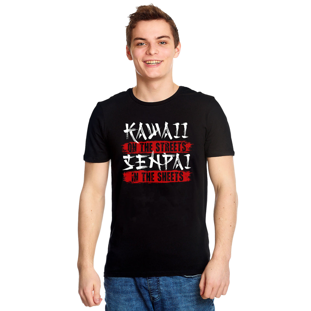 Image produit T-shirt Kawaii & Senpai pour fans d'anime noir