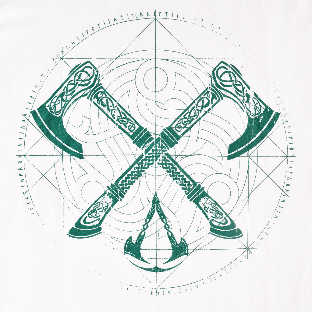 Image produit Assassin's Creed - T-shirt blanc Valhalla Crossaxe