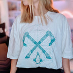 Image produit Assassin's Creed - T-shirt blanc Valhalla Crossaxe
