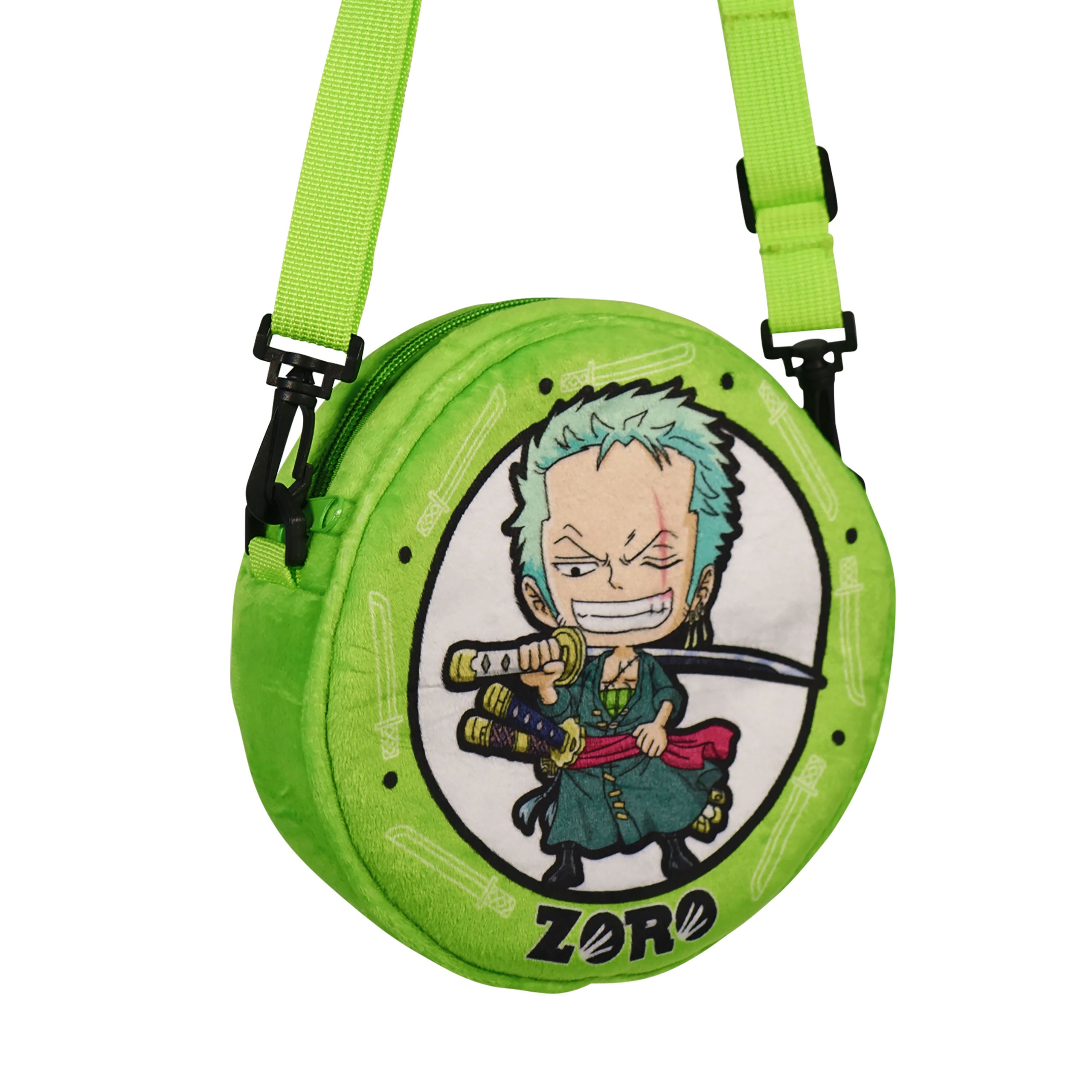 Image produit One Piece - Sac à bandoulière en peluche Zoro vert