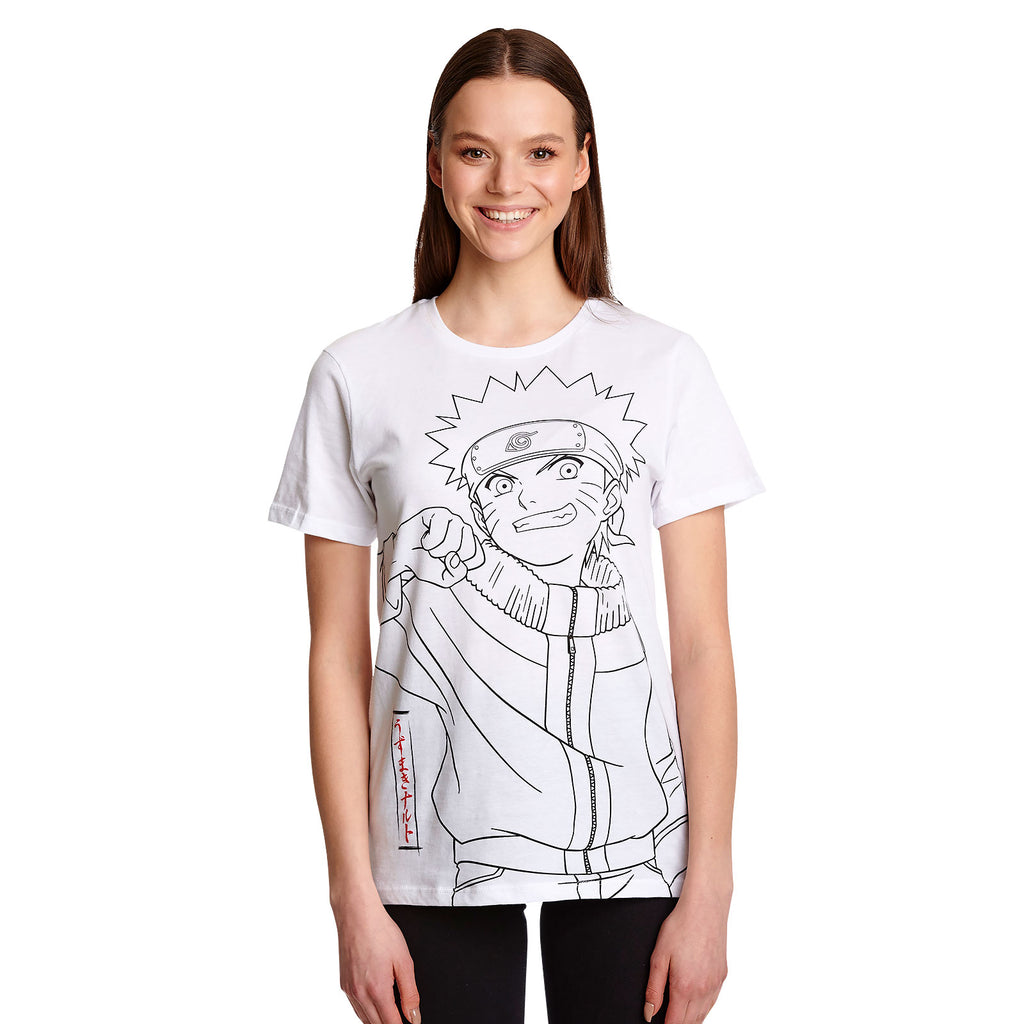 Image produit Naruto - T-shirt Sketch Monochrome blanc