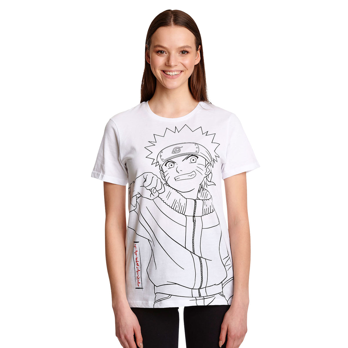 Image produit Naruto - T-shirt Sketch Monochrome blanc
