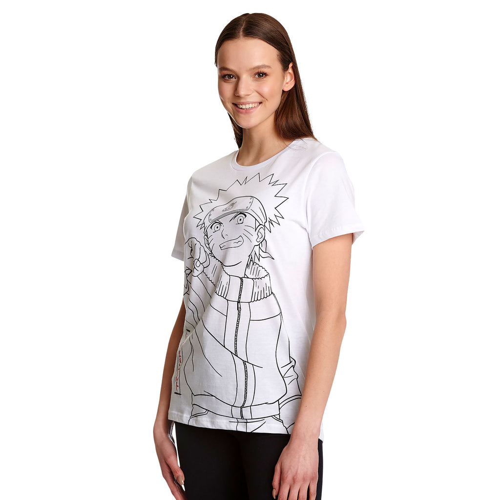 Image produit Naruto - T-shirt Sketch Monochrome blanc