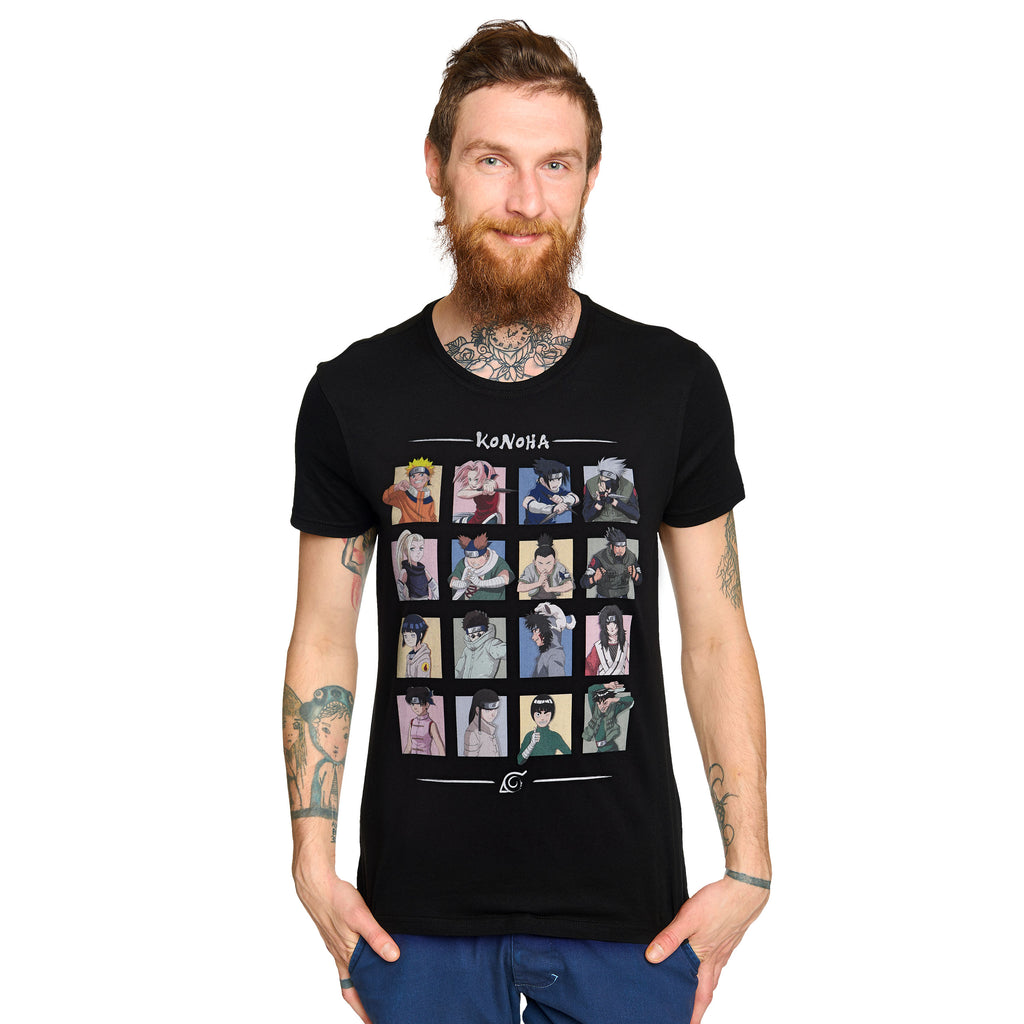 Image produit Naruto - T-shirt noir Characters of Konoha