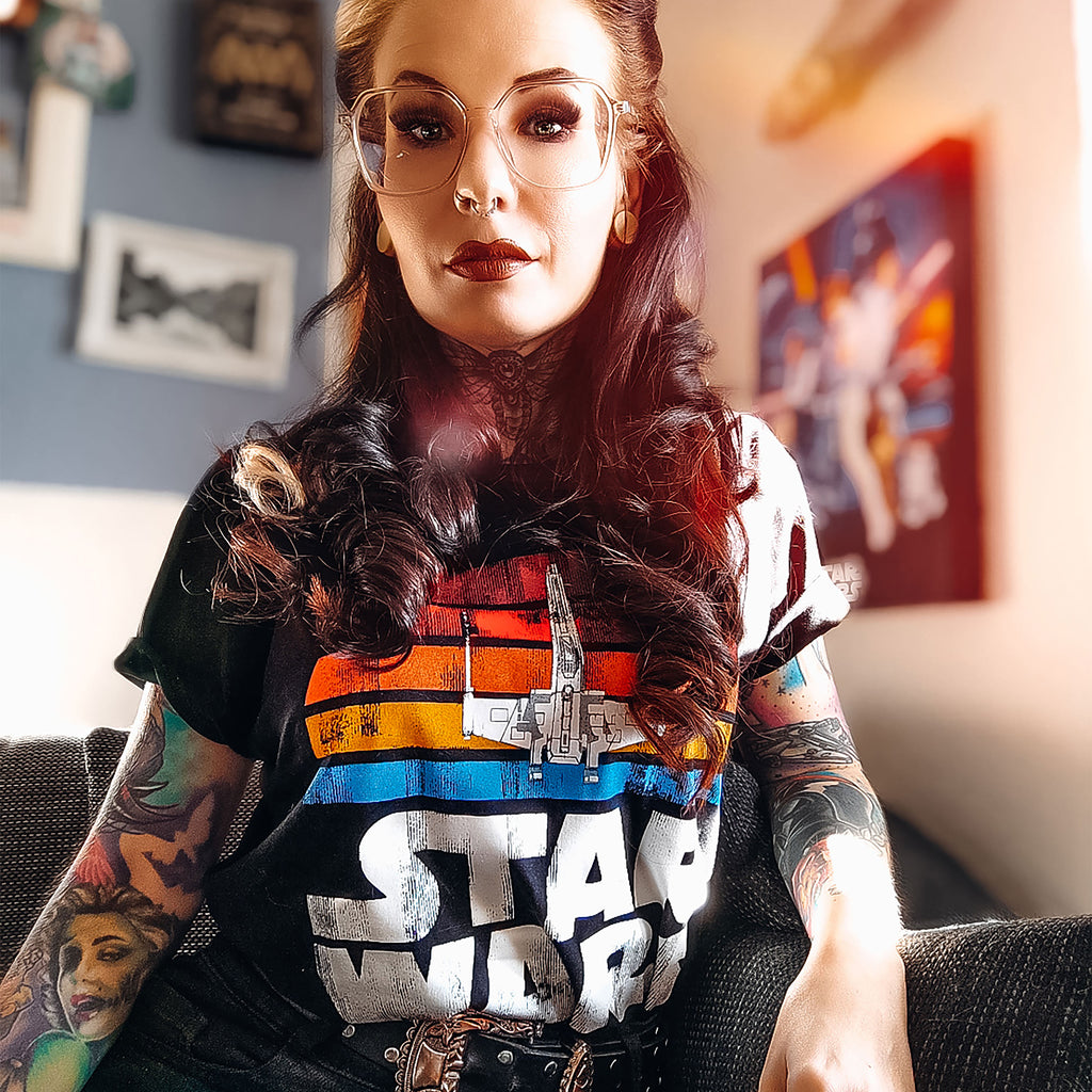 Image produit T-shirt rétro Star Wars de 1977 noir