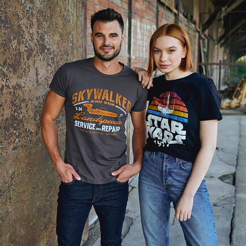 Image produit T-shirt rétro Star Wars de 1977 noir