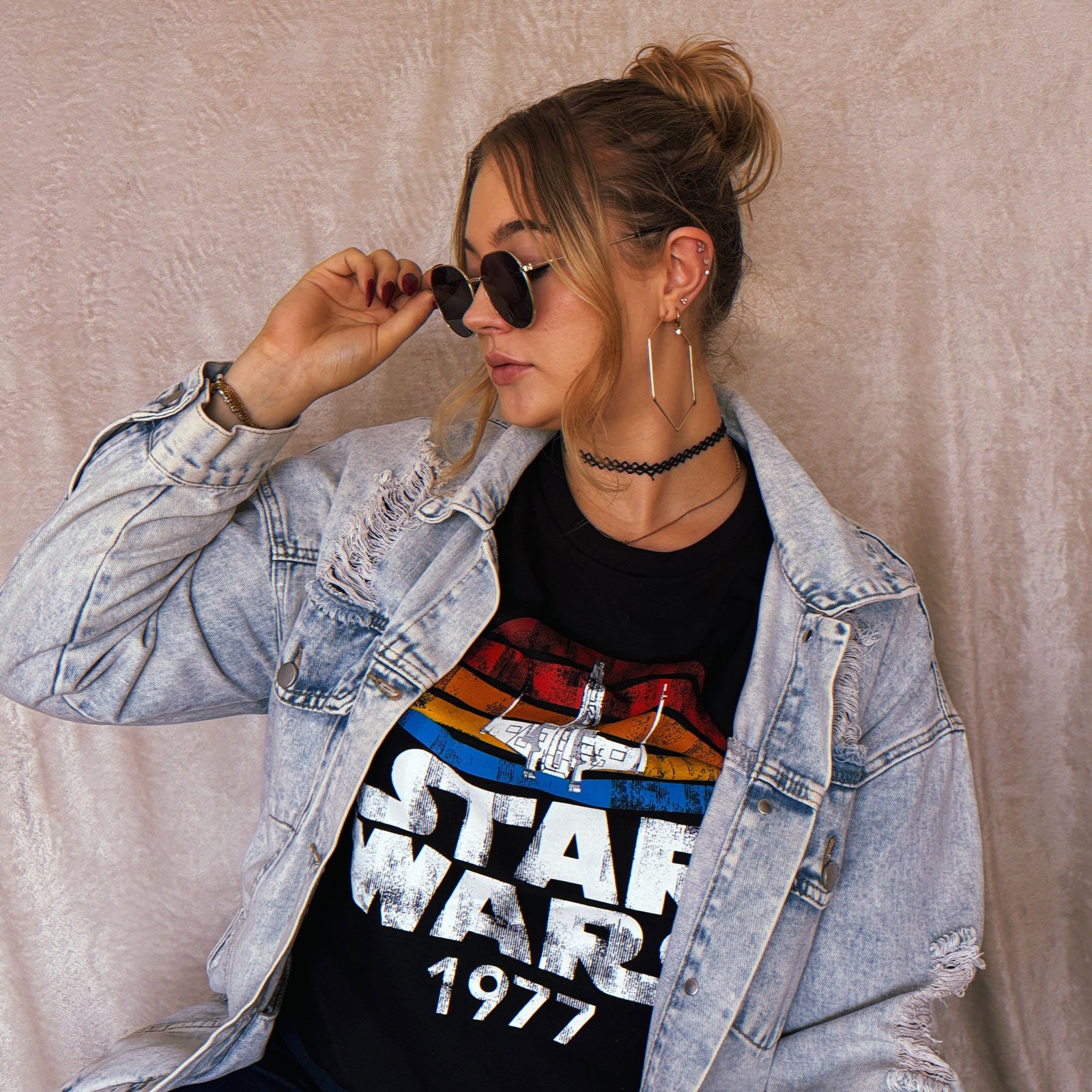 Image produit T-shirt rétro Star Wars de 1977 noir