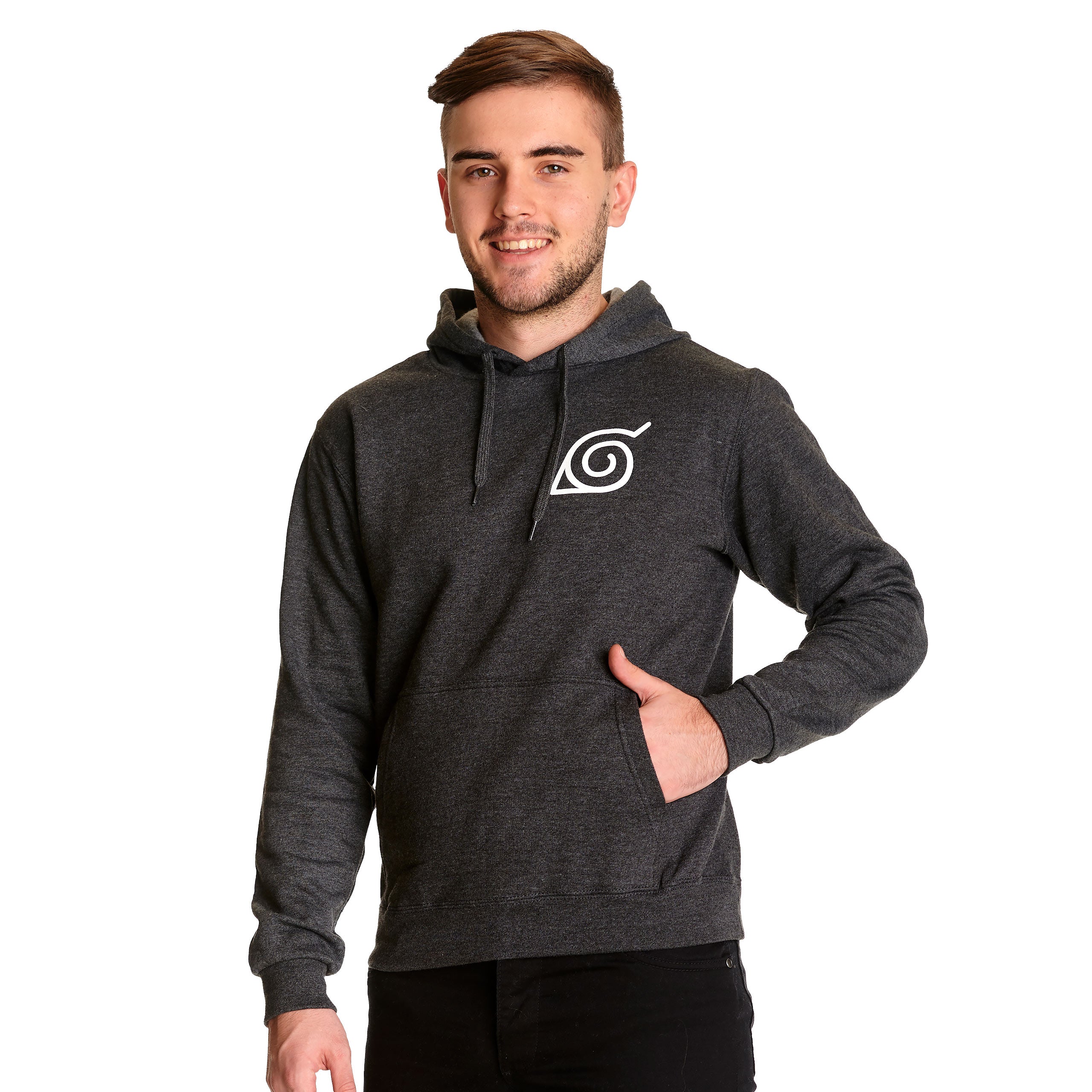 Image produit Naruto - Personnages de Konoha sweat à capuche gris