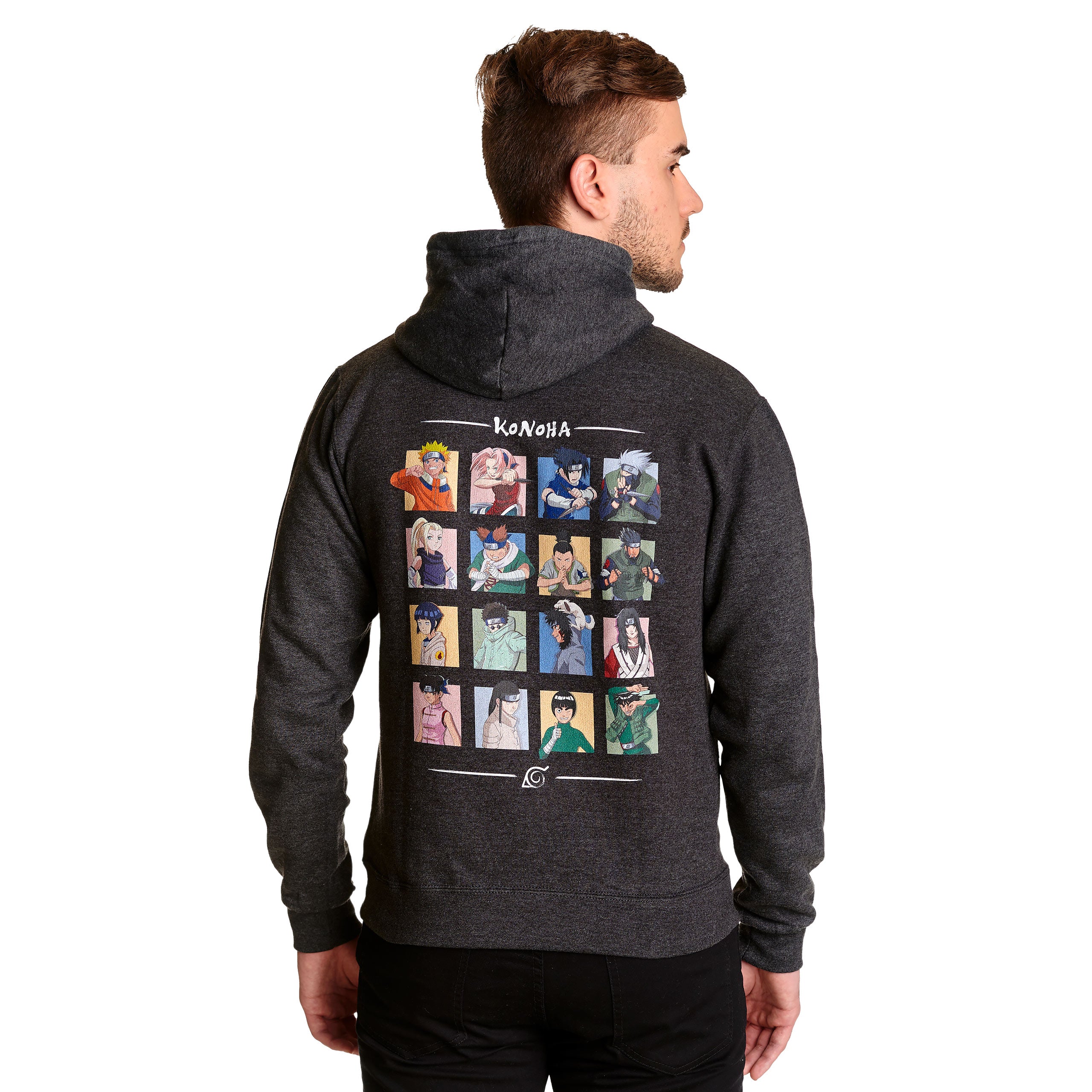 Image produit Naruto - Personnages de Konoha sweat à capuche gris
