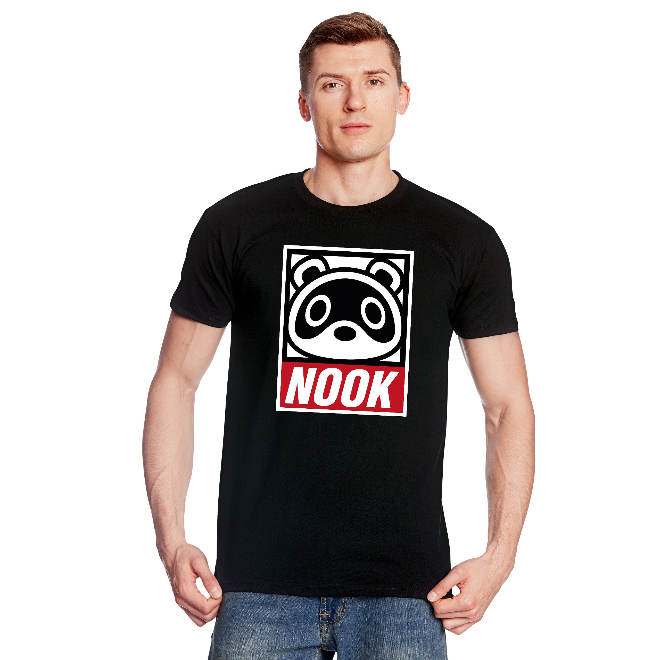 Image produit T-shirt Tom Nook pour les fans d'Animal Crossing noir