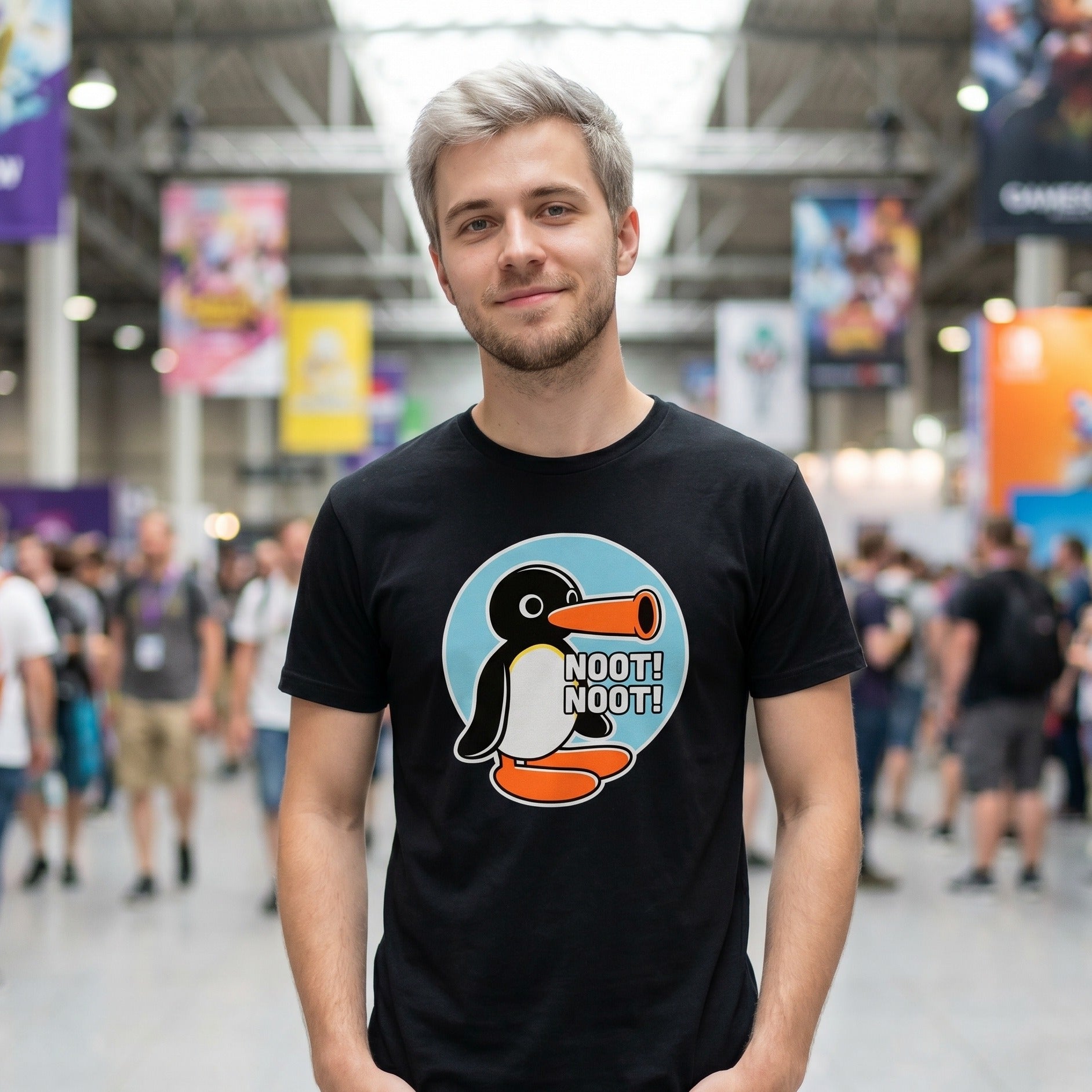Image produit T-shirt Noot Noot pour les fans de Pingu noir