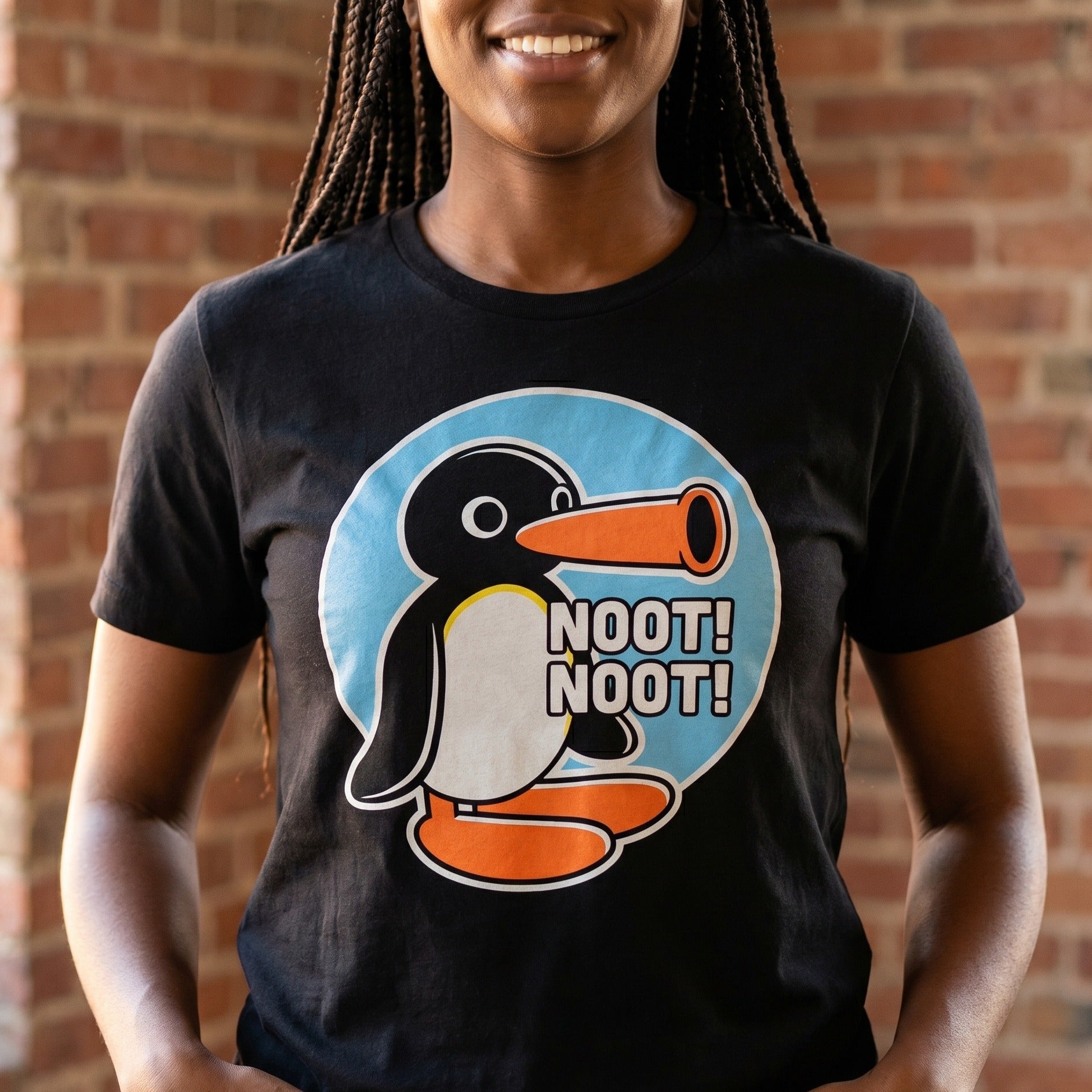 Image produit T-shirt Noot Noot pour les fans de Pingu noir