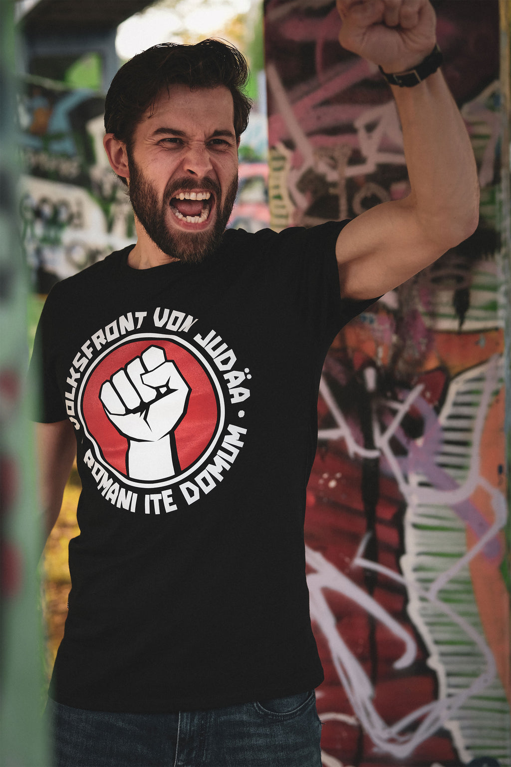 Image produit T-shirt Front populaire de Judée pour les fans de Monty Python noir