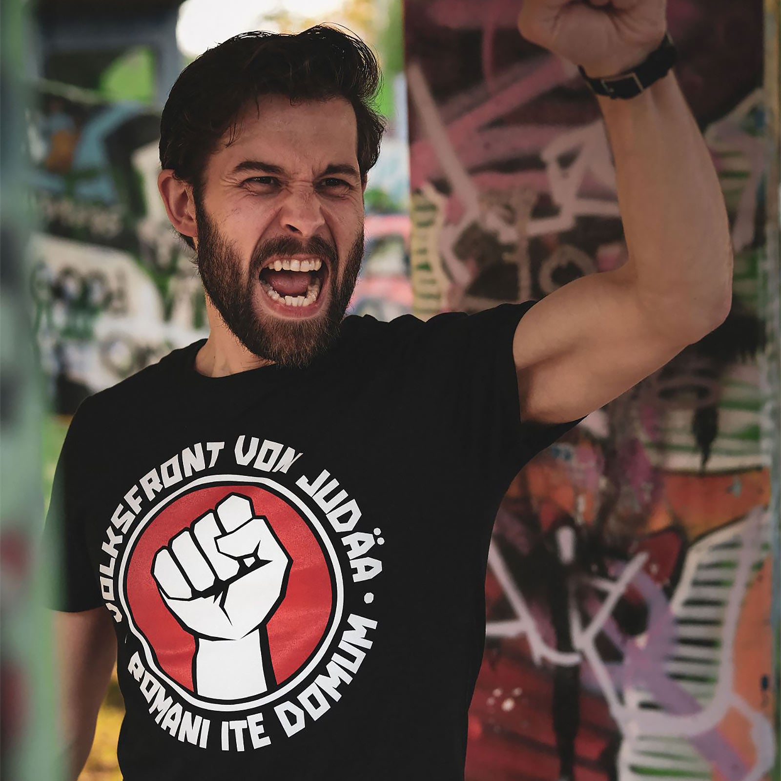 Image produit T-shirt Front populaire de Judée pour les fans de Monty Python noir