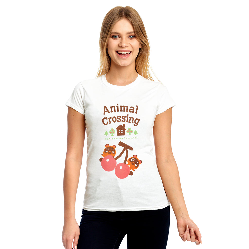 Image produit Animal Crossing - T-shirt femme Timmy et Tommy blanc