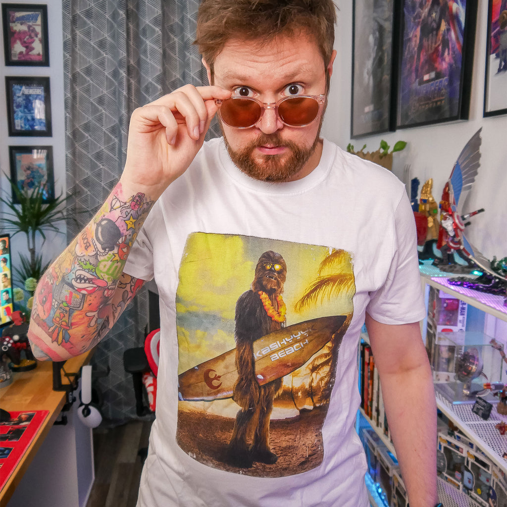 Image produit Star Wars - T-shirt Wookiee Surfer blanc