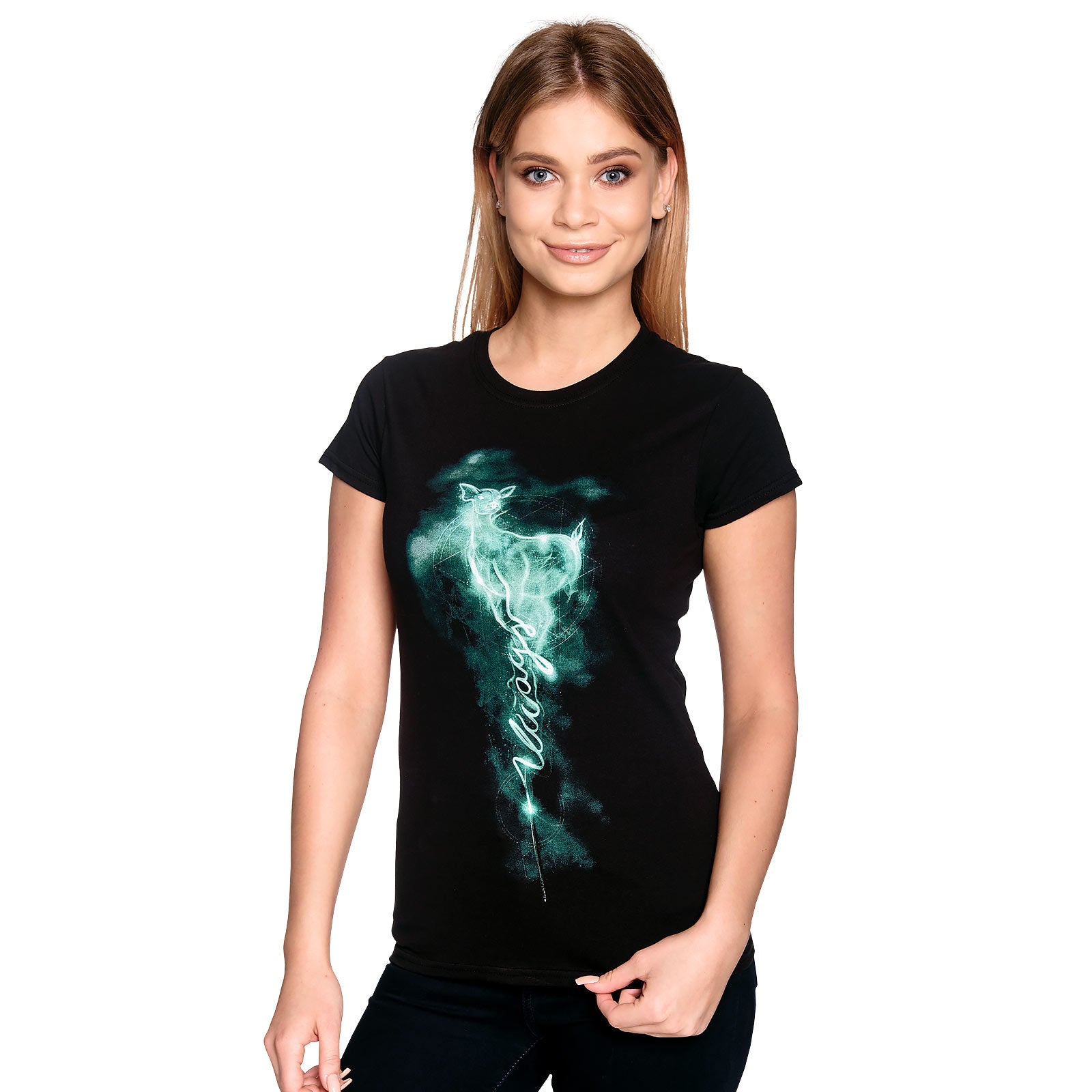 Image produit T-shirt Femme Snape Patronus Always Noir - Harry Potter