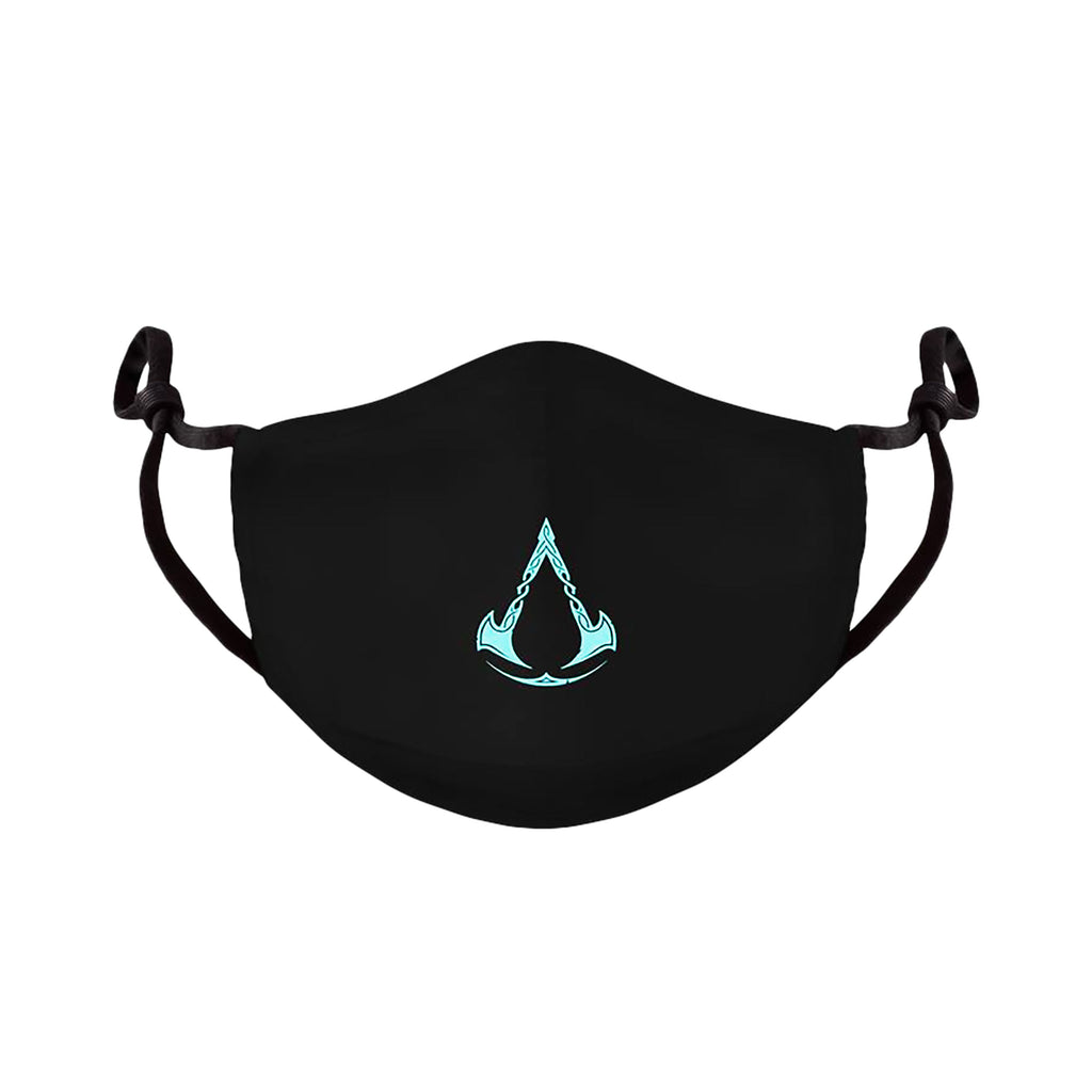 Image produit Assassin's Creed - Masque facial noir avec logo Valhalla