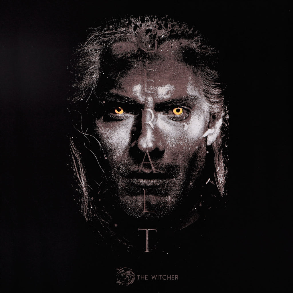 Image produit Witcher - T-shirt portrait de Geralt noir