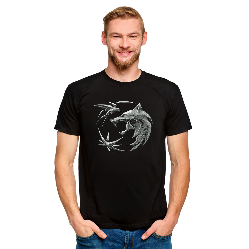Image produit Witcher - T-Shirt Emblème de Loup Noir