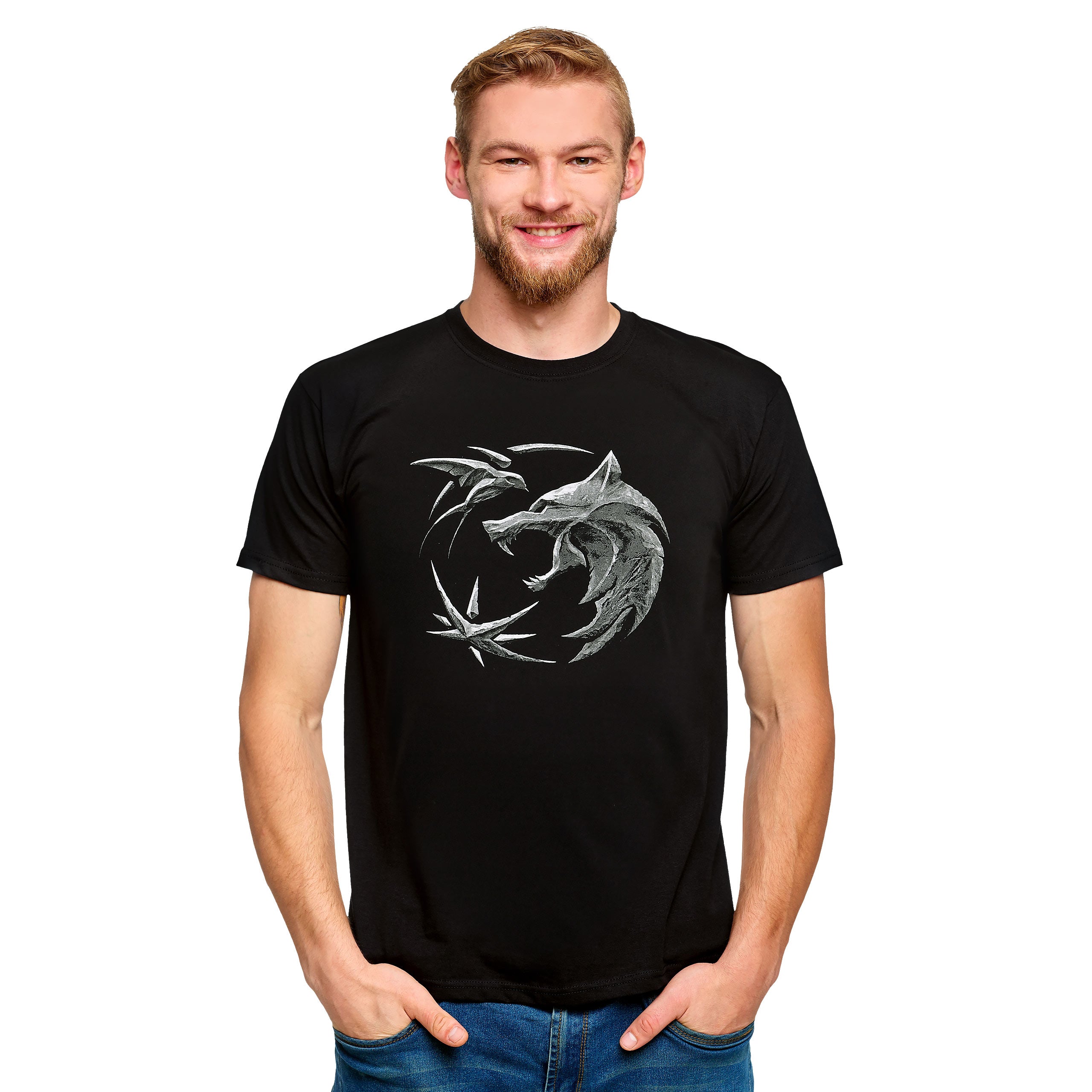 Image produit Witcher - T-Shirt Emblème de Loup Noir