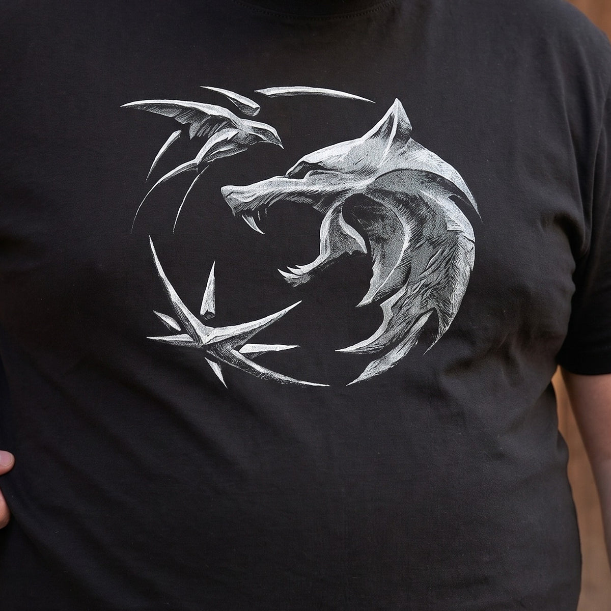 Image produit Witcher - T-Shirt Emblème de Loup Noir