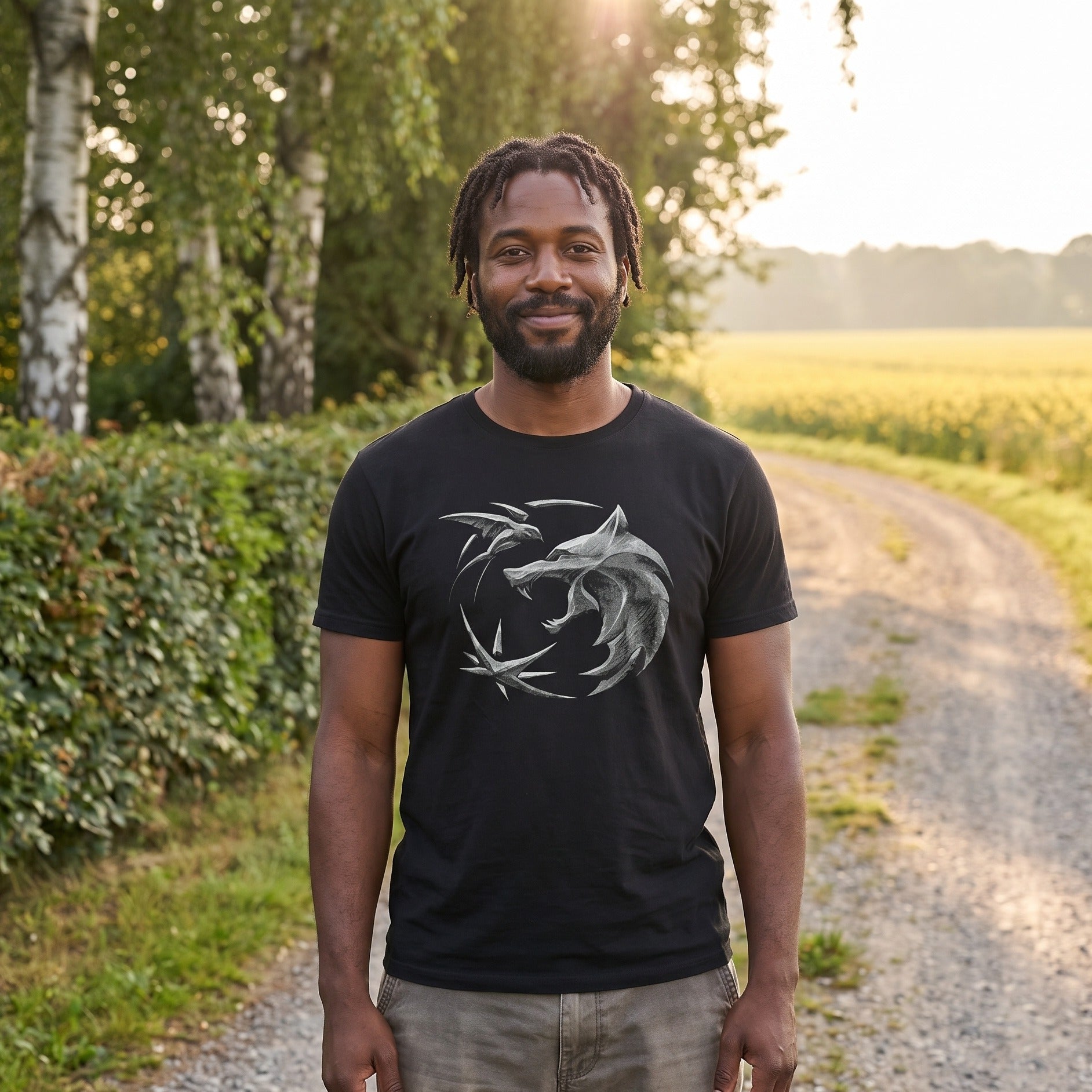 Image produit Witcher - T-Shirt Emblème de Loup Noir