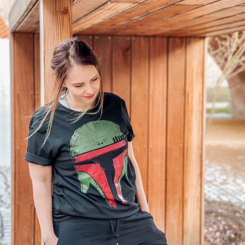Image produit T-shirt Boba Face pour les fans de Star Wars noir