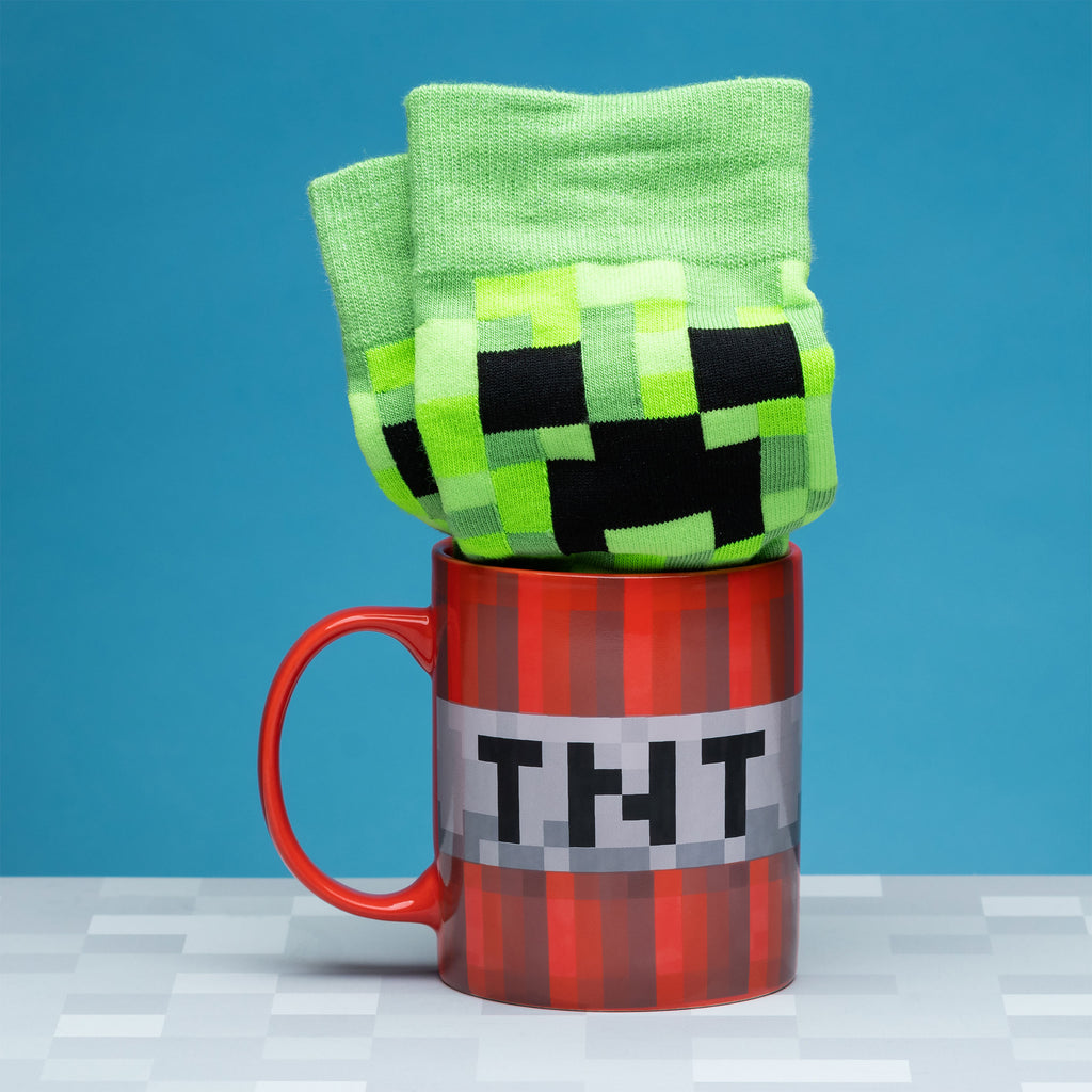 Image produit Minecraft - Ensemble Chaussettes Creeper et Tasse TNT