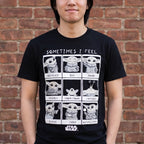 Image produit T-shirt Grogu Emotions pour femmes noir - Star Wars The Mandalorian