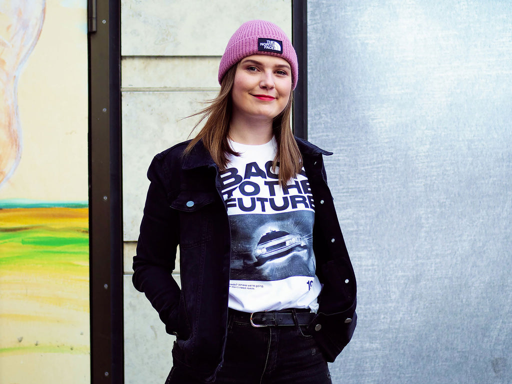 Image produit Retour vers le Futur - T-shirt blanc Back to the Future 1985