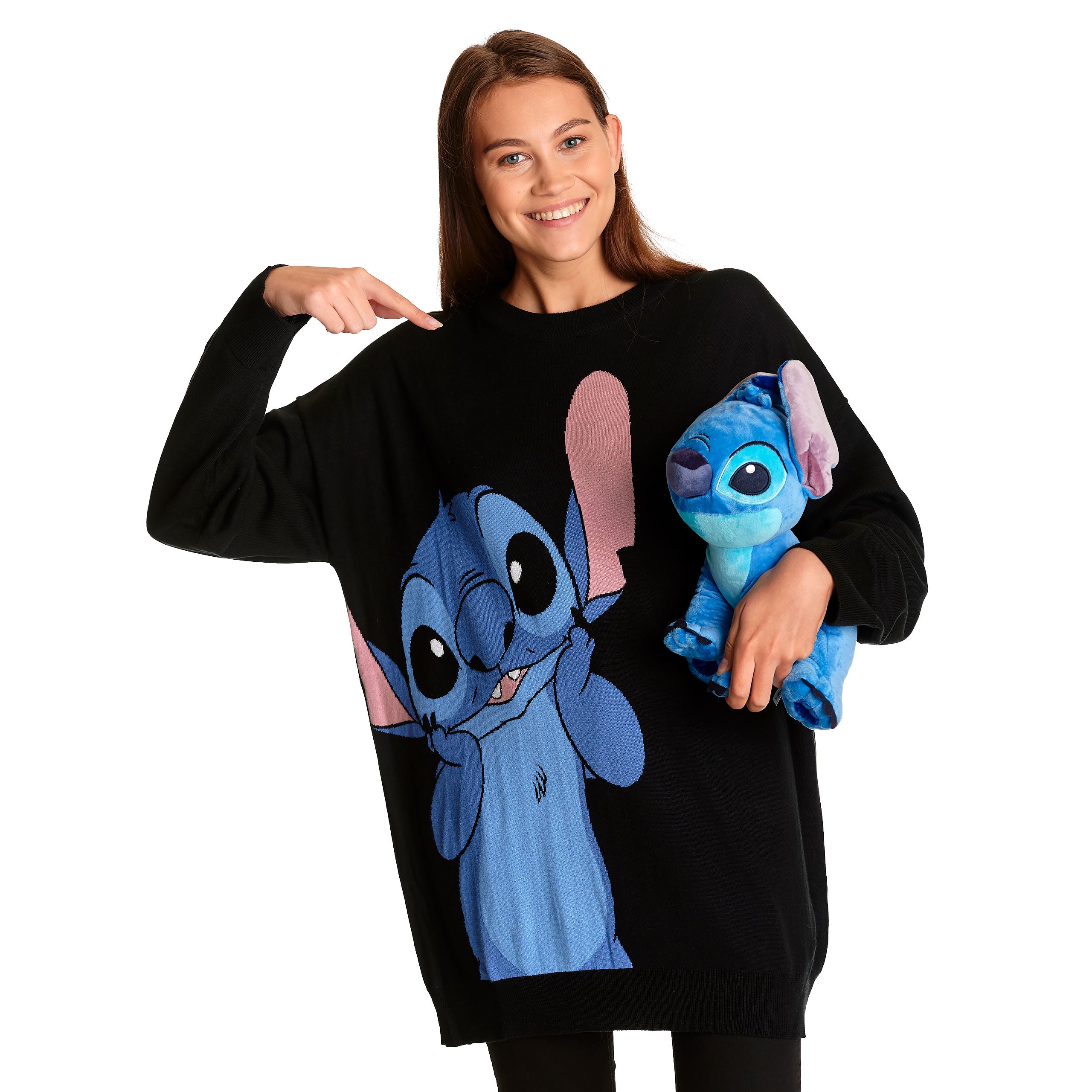 Image produit Lilo & Stitch - Pull Oversize Femme Noir