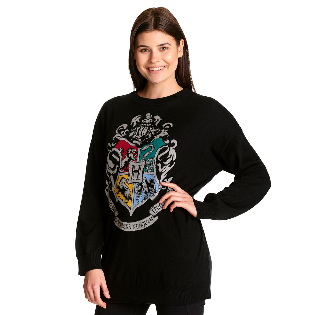 Image produit Harry Potter - Pull oversize noir avec blason de Poudlard