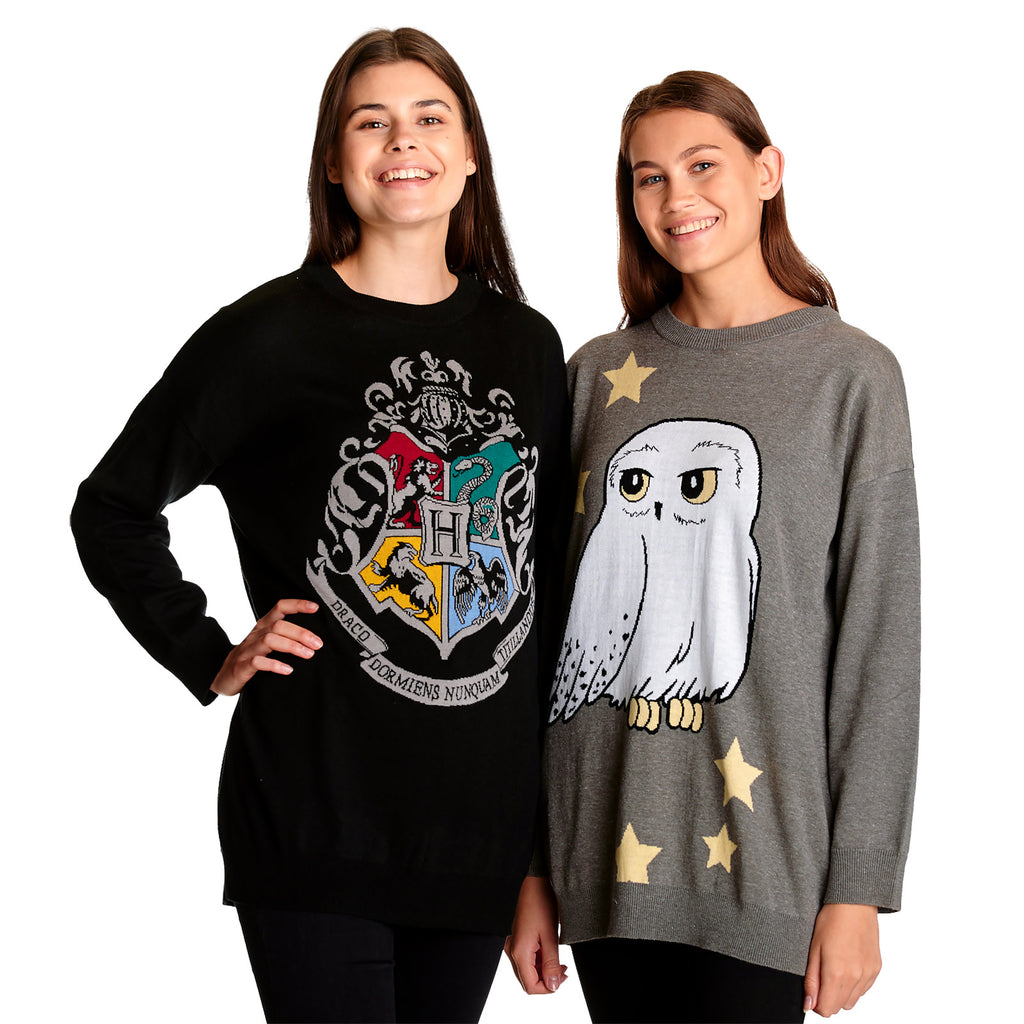 Image produit Harry Potter - Pull oversize noir avec blason de Poudlard