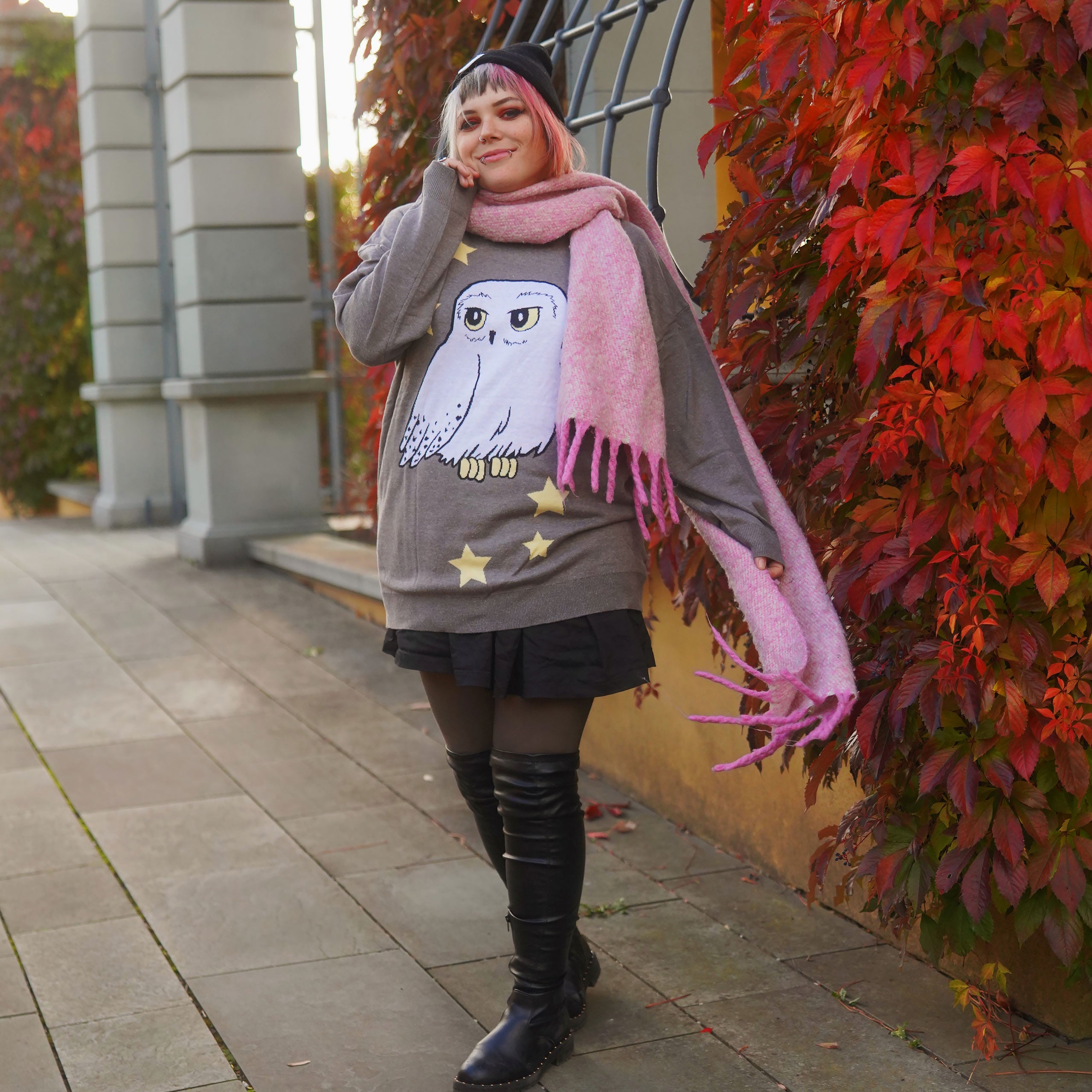 Image produit Harry Potter - Sweat Oversize Hedwig gris