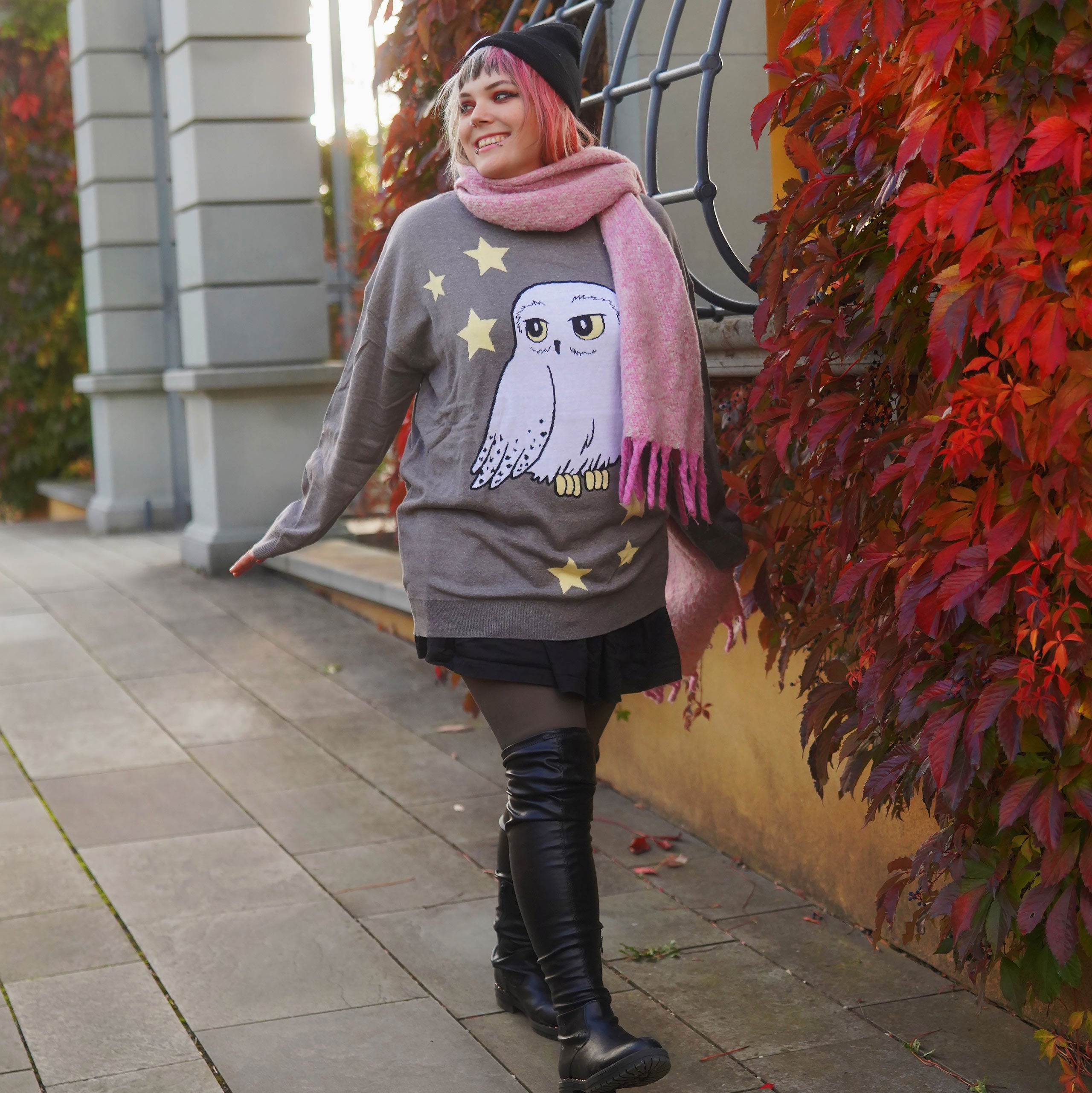 Image produit Harry Potter - Sweat Oversize Hedwig gris