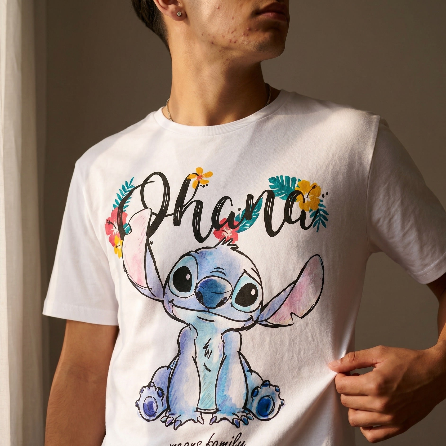 Image produit Lilo & Stitch - T-shirt Ohana pour femmes blanc